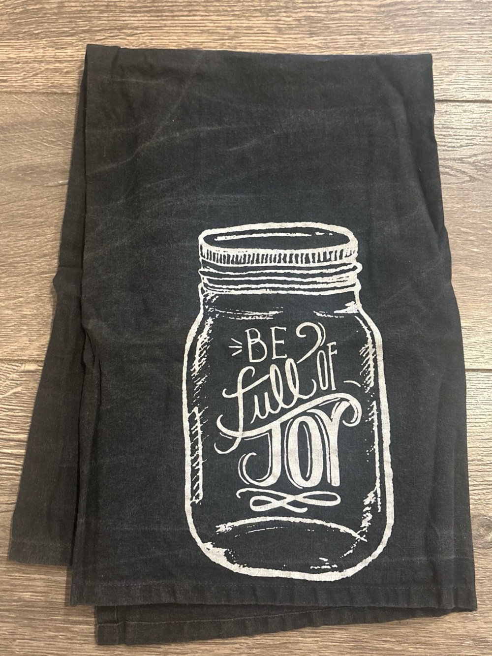 Primitives by Kathy Black and White 'Be Full of Joy' Kitchen Towel